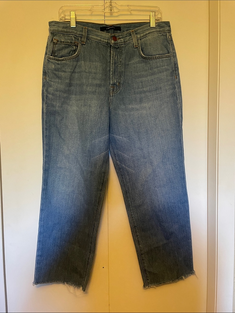 J Brand Women's Cropped Straight Jeans in Light Blue Denim
